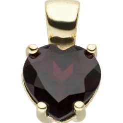 Schmuck-Set aus 333 Gold Gelbgold Granat-Herzen Ohrstecker Anhänger Kette 42cm