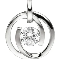 Schmuck-Set aus 333 Gold Weißgold 3 Zirkonia Ohrringe Anhänger und Kette 42cm