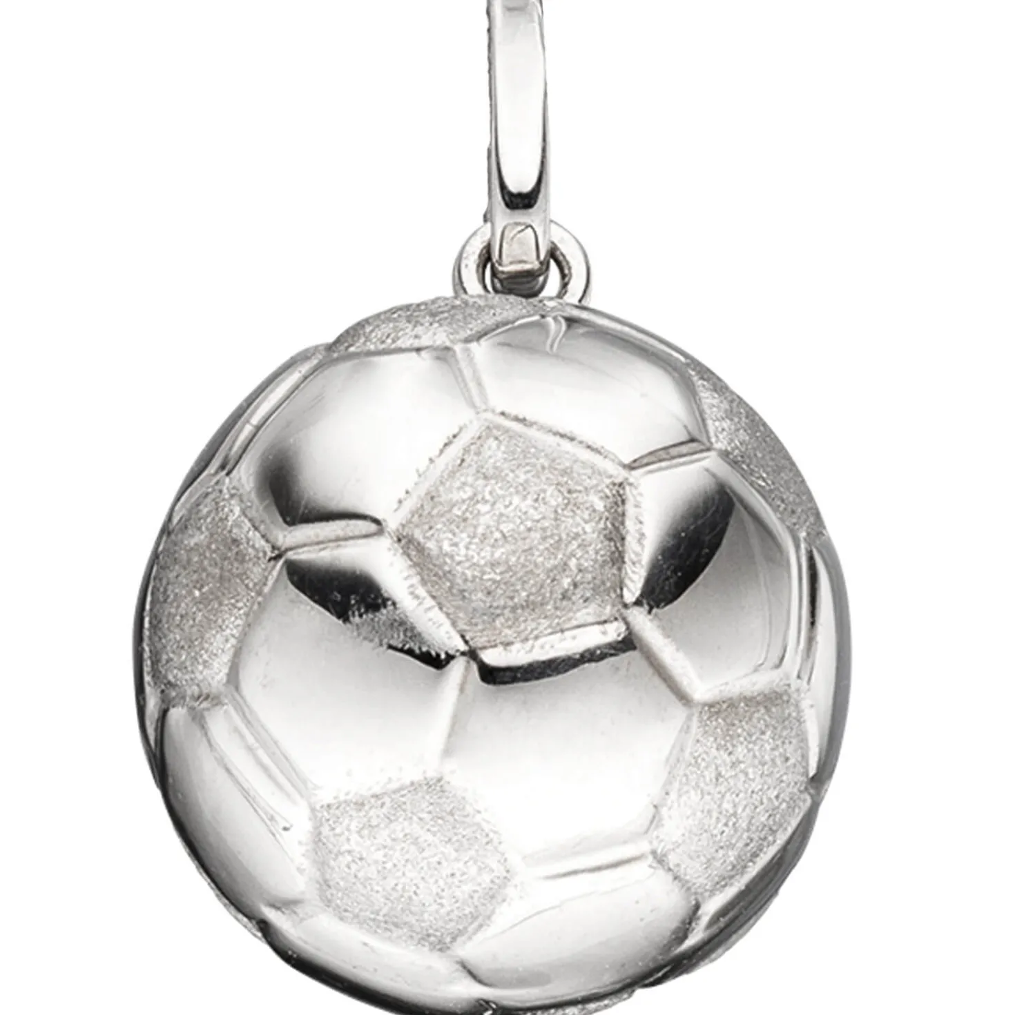 Schmuck-Set, Fußball teilmatt 1,7mm Panzerkette aus 925 Silber Halsschmuck, 38cm