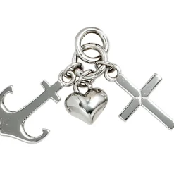 Schmuck-Set, Glaube Liebe Hoffnung 1,7mm Panzerkette 925 Silber Halsschmuck 38cm