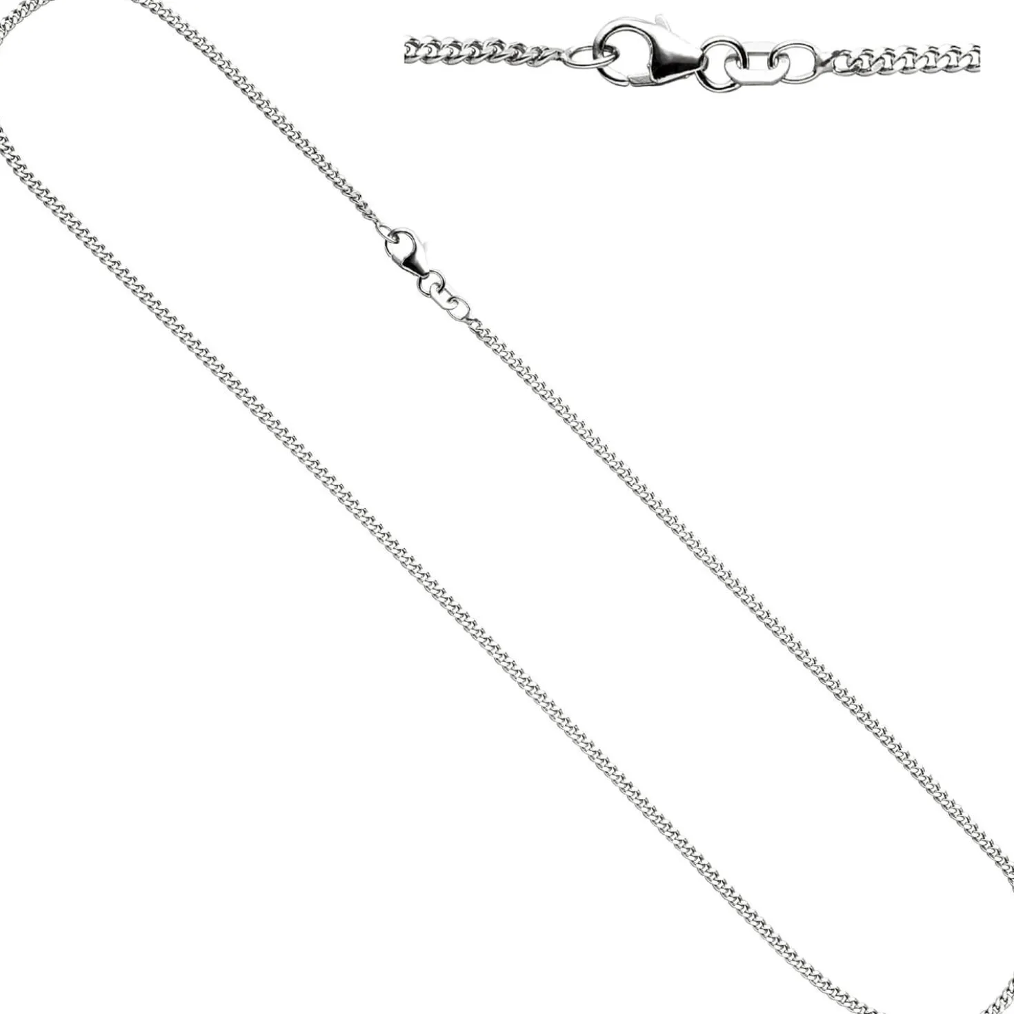 Schmuck-Set, Glaube Liebe Hoffnung 1,7mm Panzerkette 925 Silber Halsschmuck 38cm