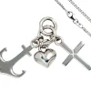 Schmuck-Set, Glaube Liebe Hoffnung 1,7mm Panzerkette 925 Silber Halsschmuck 42cm