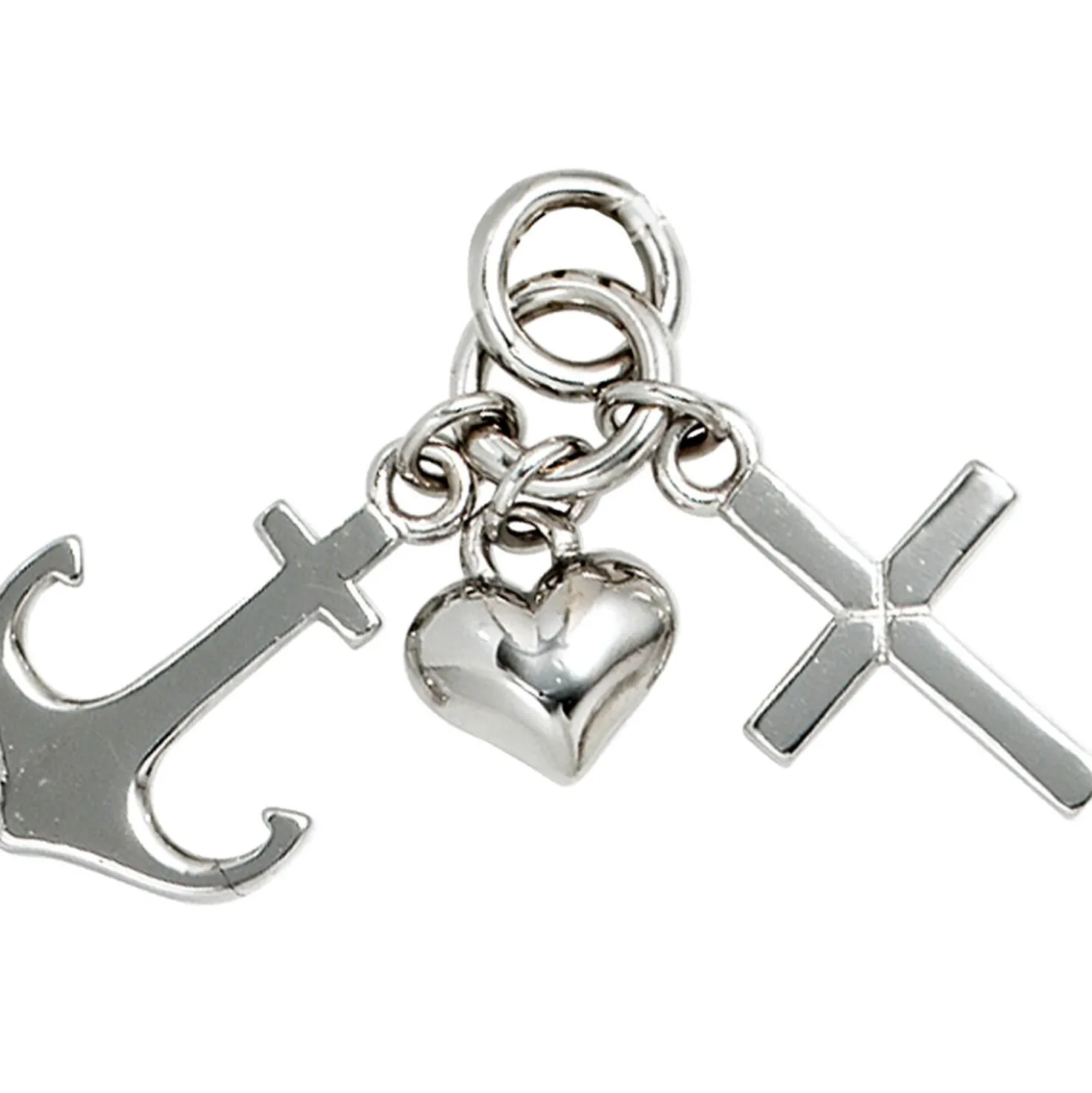 Schmuck-Set, Glaube Liebe Hoffnung 1,7mm Panzerkette 925 Silber Halsschmuck 42cm