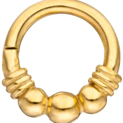 Segmentring aus Edelstahl gold farben Klick-System Scharnier, außen 11,3mm