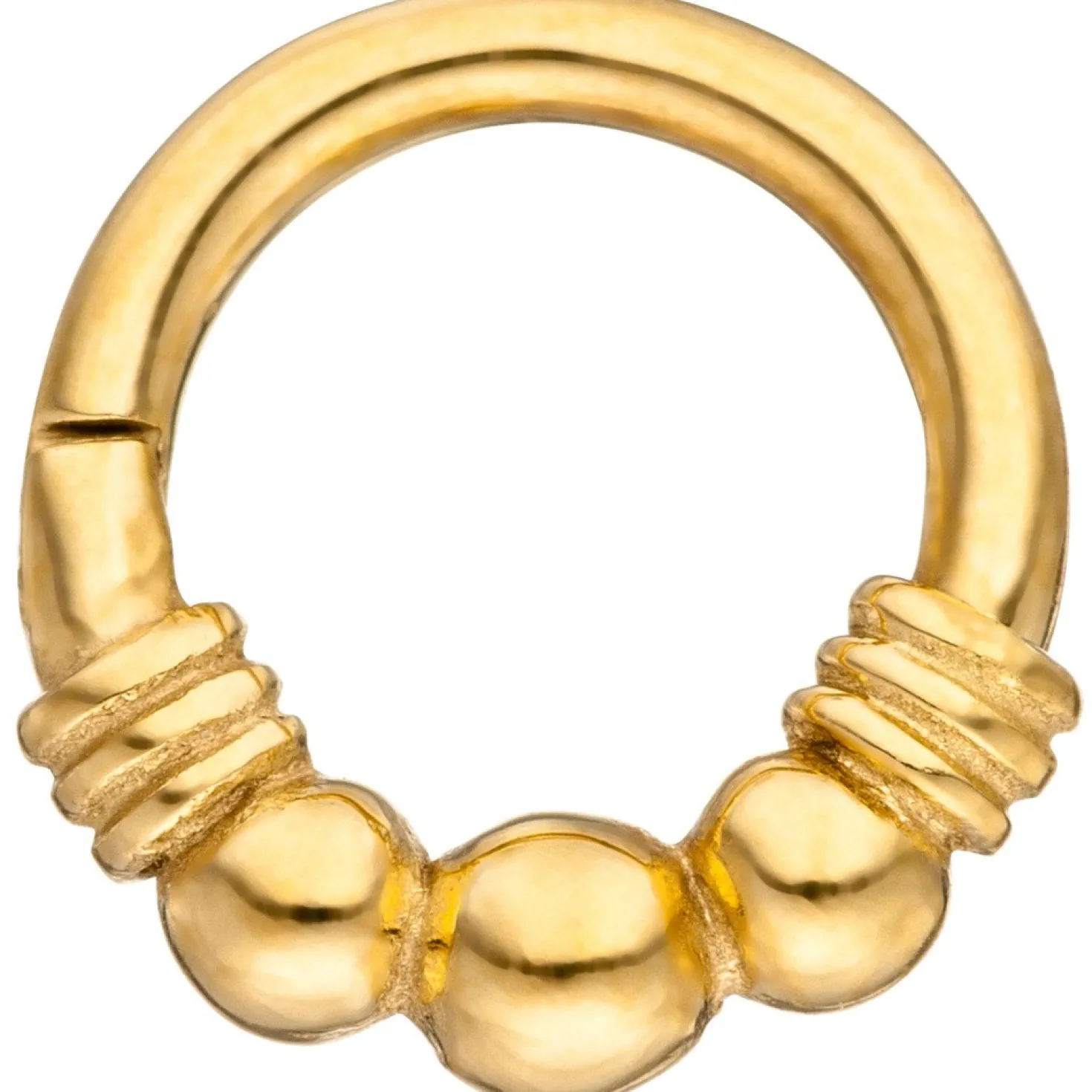 Segmentring aus Edelstahl gold farben Klick-System Scharnier, Außen 9,2mm