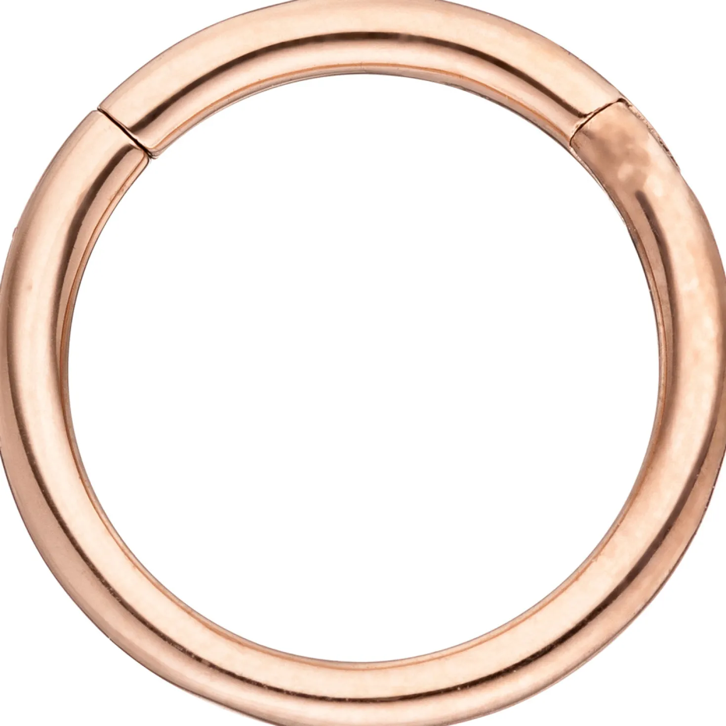 Segmentring aus Edelstahl rotgold farben Klick-System Scharnier, außen 10,5 mm