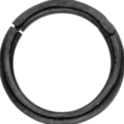 Segmentring aus Edelstahl schwarz mit Klick-System Scharnier Ringstärke 1,2mm