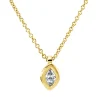 Solitaire Collier aus 750 Gelbgold Diamant Navette-Schliff 0,11ct TW-SI L:45cm