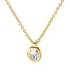 Solitaire Collier aus 750 Gelbgold Diamant Oval-Schliff 0,12ct TW-SI L:45cm Zarge