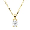 Solitaire Collier aus 750 Gelbgold Diamant Oval-Schliff 0,26ct TW-SI L:45cm