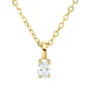 Solitaire Collier aus 750 Gelbgold Diamant Oval-Schliff 0,11ct TW-SI L:45cm