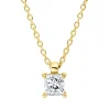 Solitaire Collier aus 750 Gelbgold Diamant Prinzess-Schliff 0,26ct TW-SI L:45cm