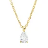 Solitaire Collier aus 750 Gelbgold Diamant Tropfen-Schliff 0,2ct TW-SI L:45cm