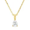 Solitaire Collier aus 750 Gelbgold Diamant Tropfen-Schliff 0,2ct TW-SI L:45cm