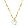 Solitaire Collier aus 750 Gold Gelbgold Brillant 0,7ct F-SI L:45cm 6er-Krappe