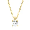 Solitaire Collier aus 750 Gold Gelbgold Brillant 0,25ct TW-SI L:45cm 4er-Krappe