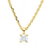 Solitaire Collier aus 750 Gold Gelbgold Brillant 0,15ct TW-SI L:45cm 4er-Krappe