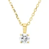 Solitaire Collier aus 750 Gold Gelbgold Brillant 0,2ct TW-SI L:45cm 4er-Krappe