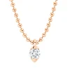Solitaire Collier aus 750 Gold Rotgold Brillant 0,07ct I-SI L:46cm