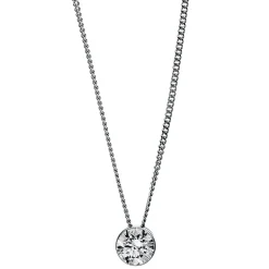 Solitaire Collier aus 585 Gold Weißgold Brillant 0,4ct F-SI L:42cm