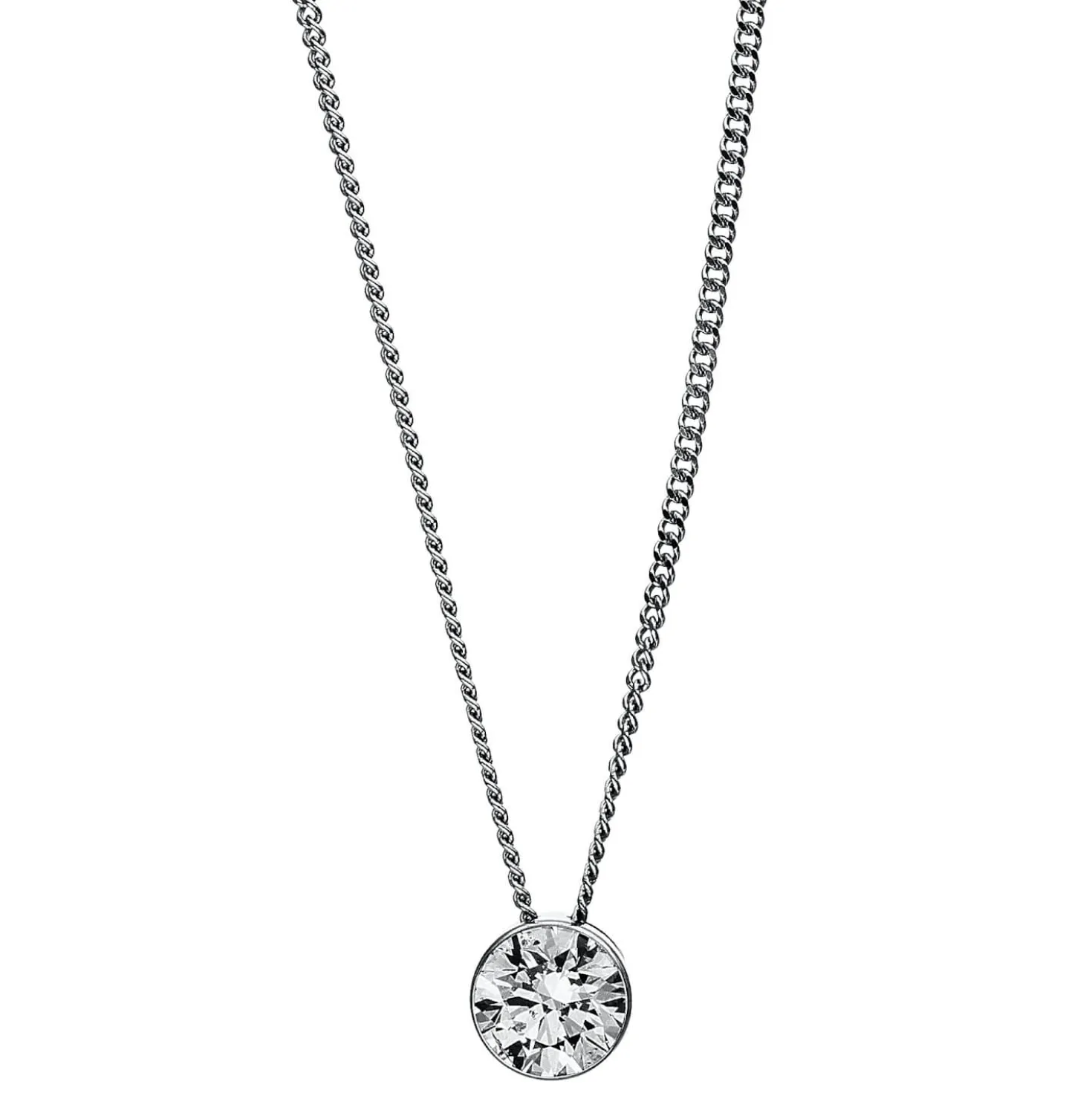 Solitaire Collier aus 585 Gold Weißgold Brillant 0,4ct F-SI L:42cm