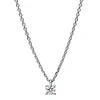 Solitaire Collier aus 750 Gold Weißgold Brillant 0,15ct TW-SI L:42cm 4er-Krappe
