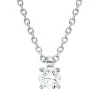 Solitaire Collier aus 750 Gold Weißgold Brillant 0,15ct TW-SI L:45cm 4er-Krappe