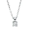 Solitaire Collier aus 750 Gold Weißgold Brillant 0,14ct TW-SI L:45cm 4er-Krappe