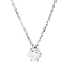 Solitaire Collier aus 750 Gold Weißgold Brillant 0,71ct TW-SI L:45cm 6er-Krappe