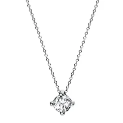 Solitaire Collier aus 950 Platin Brillant 0,25ct TW-SI L:42cm 4er-Krappe