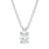Solitaire Collier aus 750 Weißgold Diamant Oval-Schliff 0,2ct TW-SI L:45cm