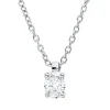 Solitaire Collier aus 750 Weißgold Diamant Oval-Schliff 0,17ct TW-SI L:45cm