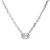 Solitaire Collier aus 585 Weißgold Diamant Oval-Schliff 0,21ct TW-VSI/SI L:45,7cm