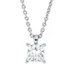 Solitaire Collier aus 750 Weißgold Diamant Prinzess-Schliff 0,33ct D-VSI L:45cm