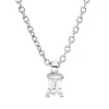 Solitaire Collier aus 750 Weißgold Diamant Smaragd-Schliff 0,1ct TW-SI L:45cm