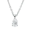 Solitaire Collier Tropfen 750 Weißgold Diamant Tropfen-Schliff 0,19ct TW-SI L:45cm