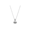 Solitaire Collier 585 Weißgold 3 Brillanten 0,02ct TW-SI 1 Brillant 0,5ct TW-SI