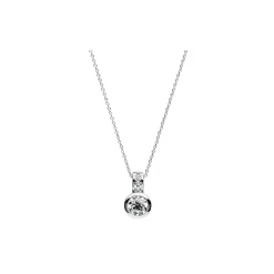 Solitaire Collier 585 Weißgold 3 Brillanten 0,02ct TW-SI 1 Brillant 0,5ct TW-SI
