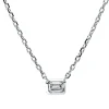 Solitaire Collier 585 Weißgold Diamant Smaragd-Schliff 0,23ct TW-VSI/SI L:45,7cm