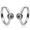Solitaire Creolen aus 585 Weißgold 2 Brillanten 0,2ct TW-SI 14x3,9mm Zarge
