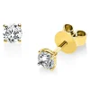 Solitaire Ohrstecker aus 750 Gelbgold 2 Brillanten 0,5ct TW-SI Ø4,6mm 4er-Krappe