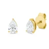 Solitaire Ohrstecker aus 750 Gelbgold 2 Diamanten 0,63ct D-VS1 6,3x3,9mm 3er-Krappe