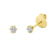 Solitaire Ohrstecker aus 750 Gold Gelbgold 2 Brillanten 0,2ct TW-SI 6er-Krappe