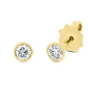 Solitaire Ohrstecker aus 750 Gold Gelbgold 2 Brillanten 0,32ct TW-SI Zarge