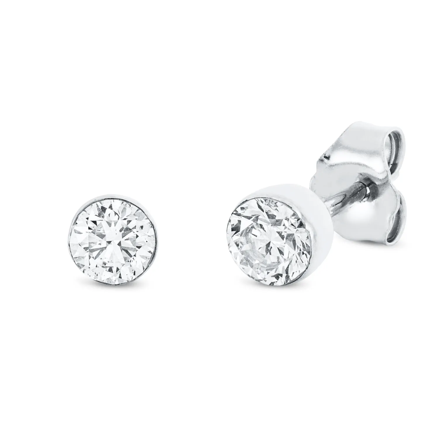 Solitaire Ohrstecker aus 750 Gold Weißgold 2 Brillanten 0,6ct TW-SI