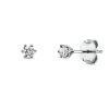 Solitaire Ohrstecker aus 750 Gold Weißgold 2 Brillanten 0,25ct TW-SI 6er-Krappe