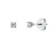 Solitaire Ohrstecker aus 750 Gold Weißgold 2 Brillanten 0,2ct TW-SI 4er-Krappe