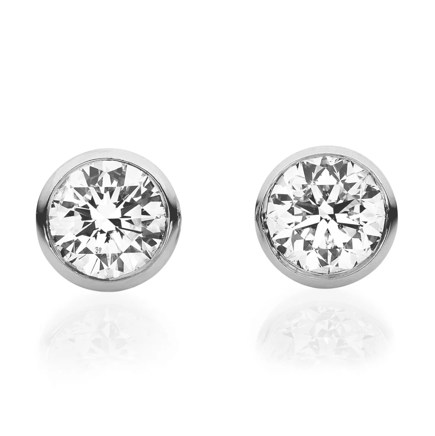 Solitaire Ohrstecker aus 585 Gold Weißgold 2 Brillanten 0,5ct TW-SI Zarge