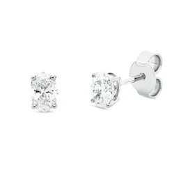 Solitaire Ohrstecker aus 750 Gold Weißgold 2 Diamanten 0,61ct D-VS1 4er-Krappe
