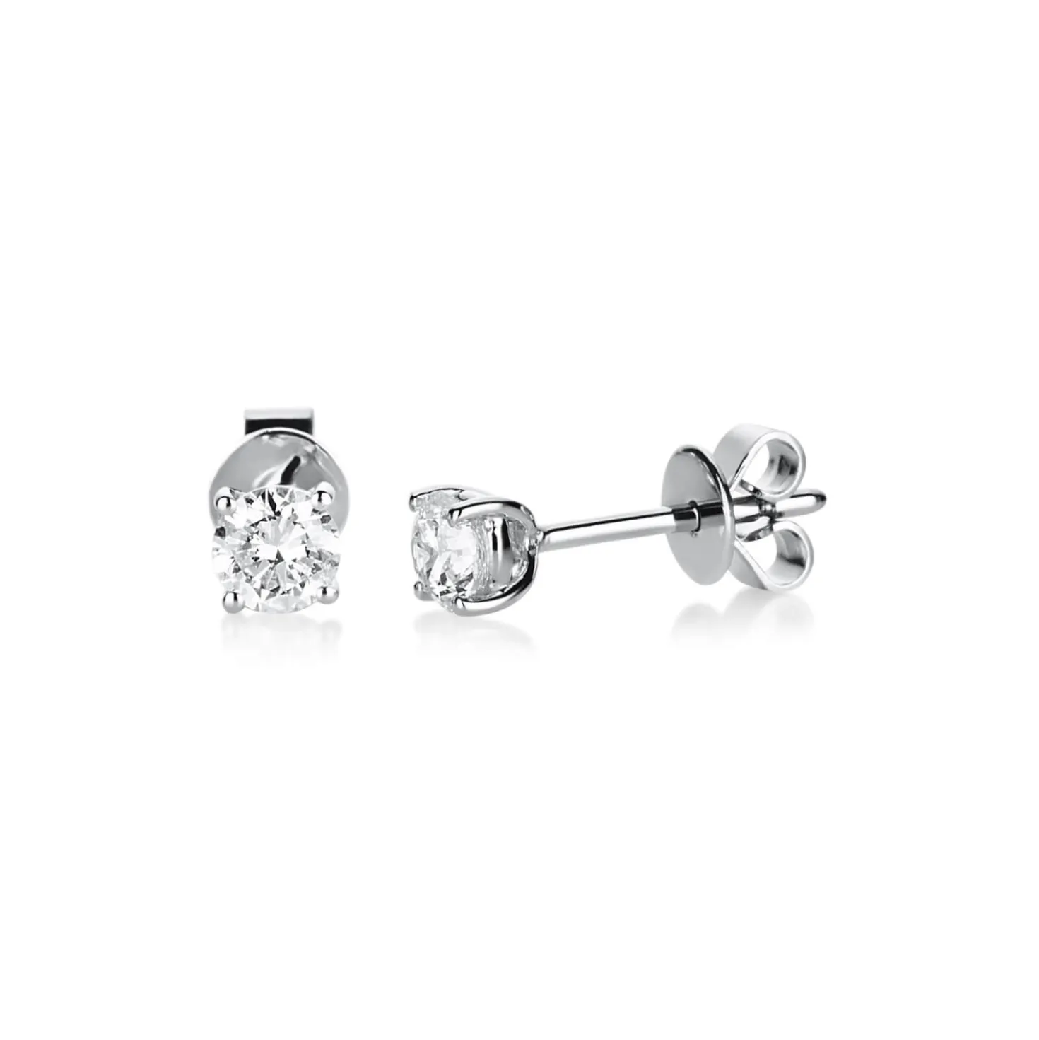 Solitaire Ohrstecker aus 950 Platin 2 Brillanten 0,5ct TW-VSI 4er-Krappe